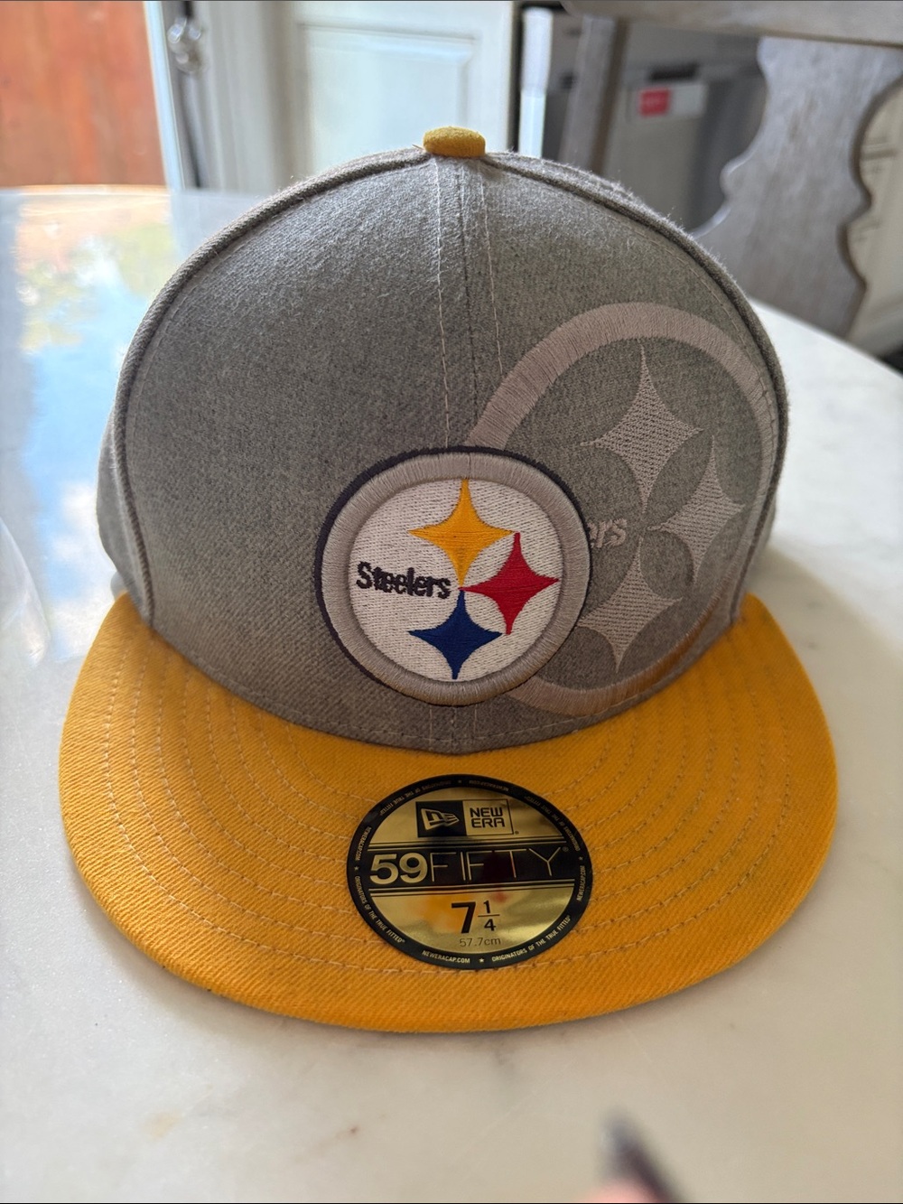 New Era Pittsburgh Steelers Gray and Gold Fitted Cap